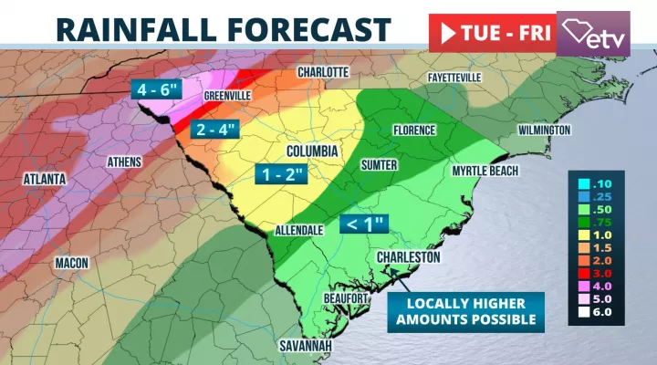 Rainfall Forecast for South Carolina