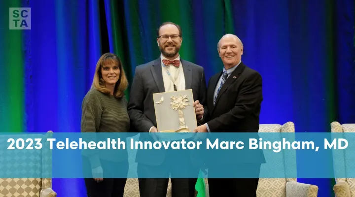 The 2023 Telehealth Innovator award was presented to Dr. Marc Bingham during the 11th Annual Telehealth Summit of South Carolina held this month in Greenville. 