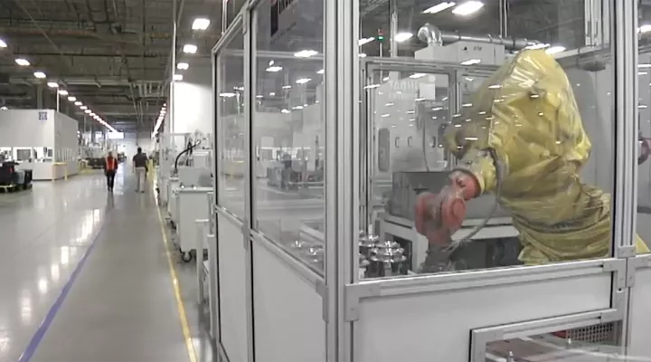 robot inside a manufacturing facility