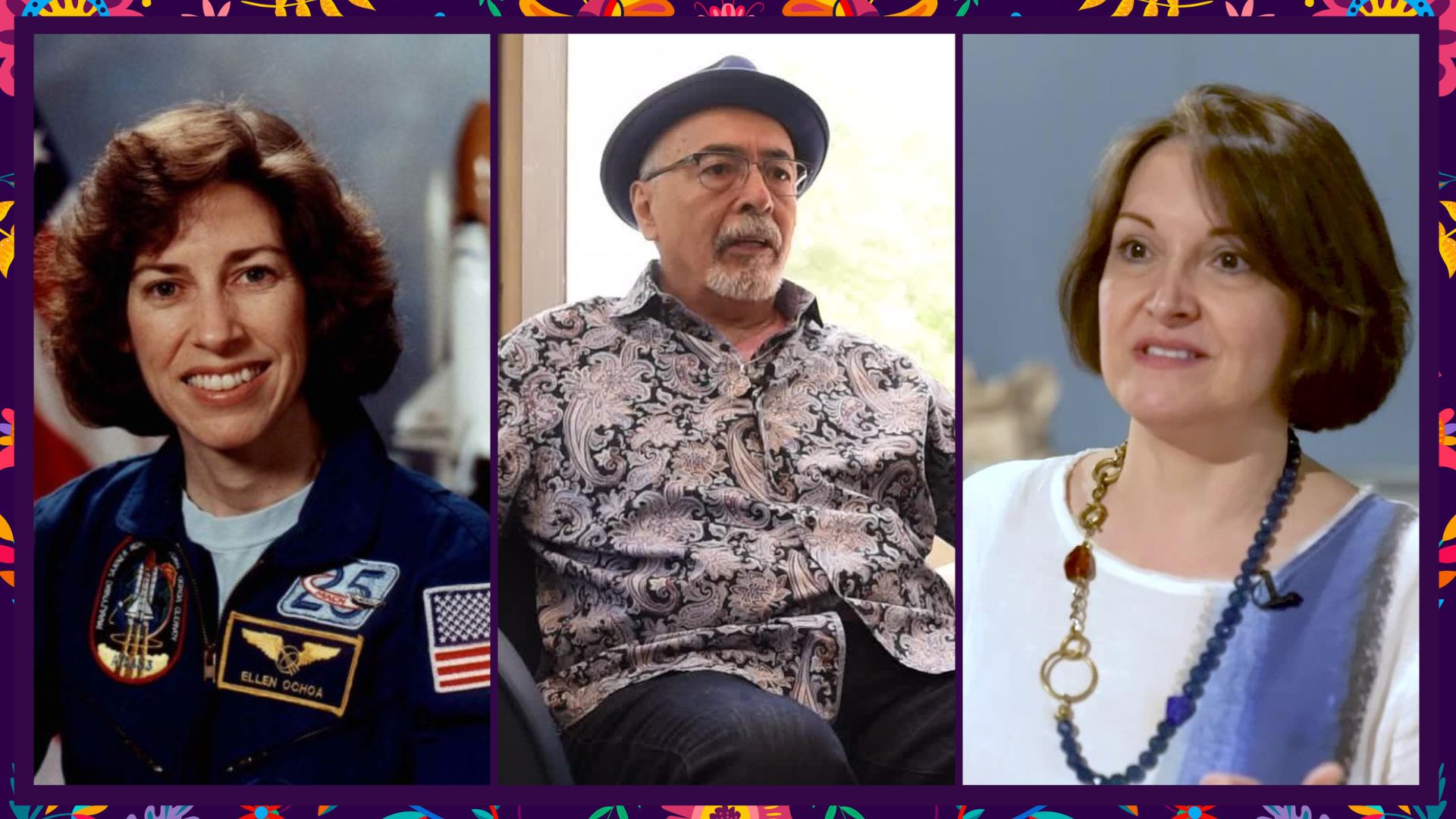 Left to Right: Ellen Ochoa, Juan Felipe Hererra, Carmen Agra Deedy