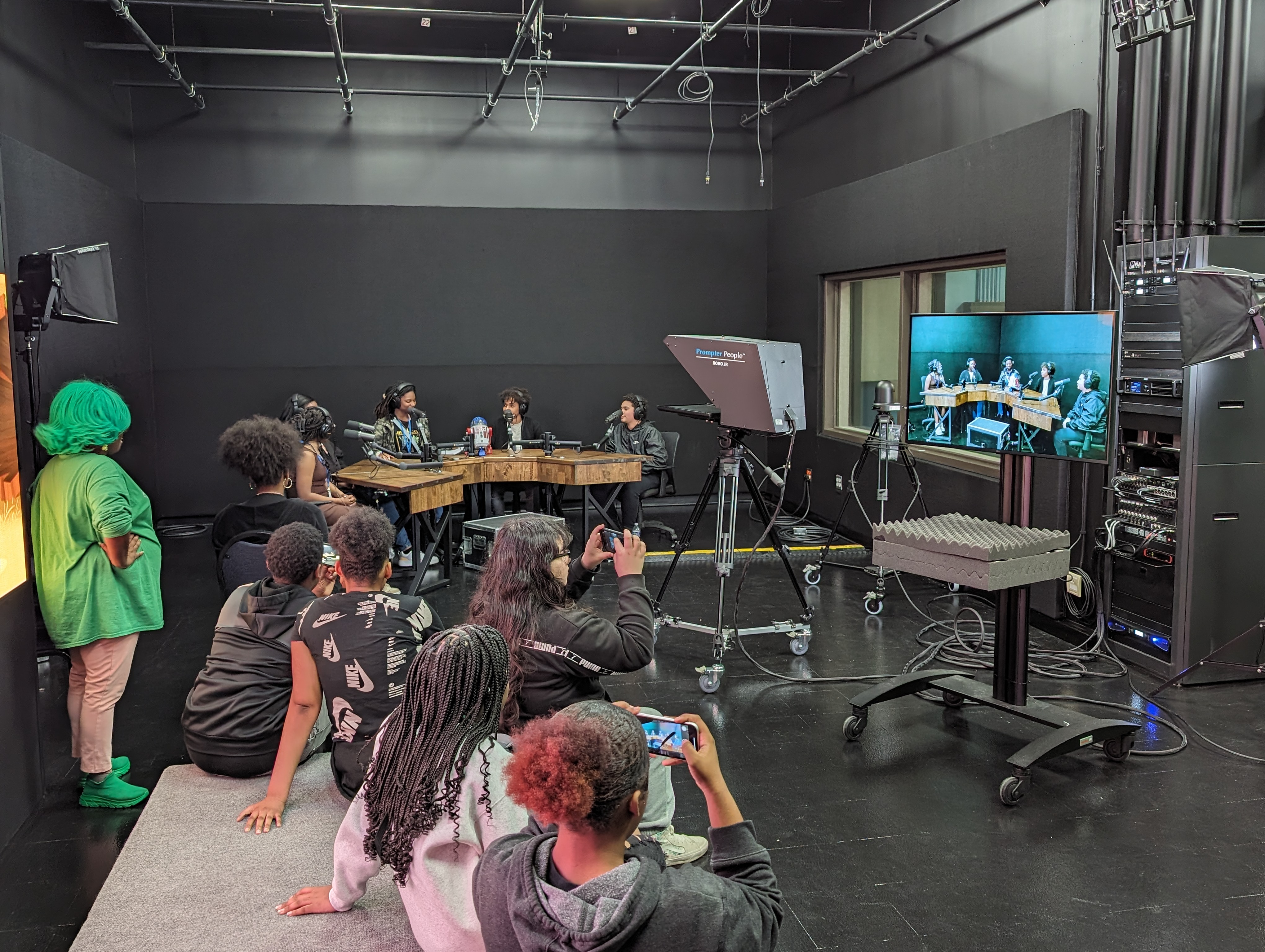 photo of students using SCETV's MediaScape Studios