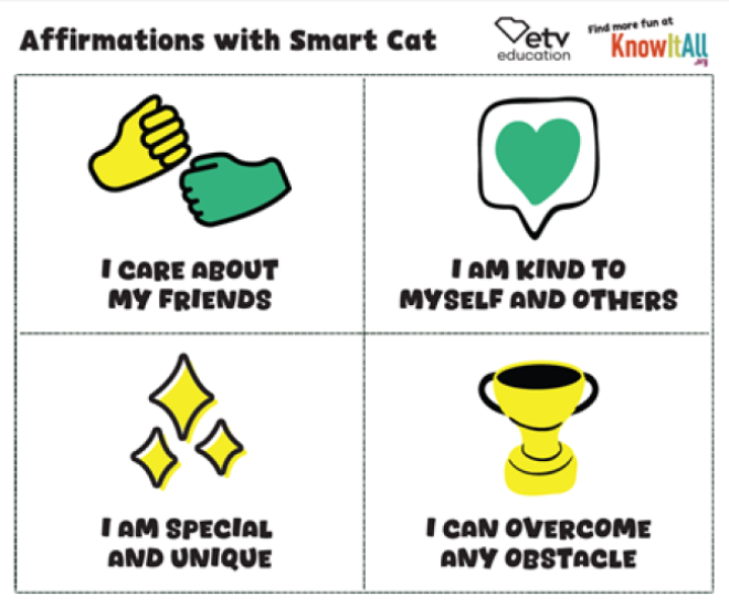 example of Smart Cat affirmation cards