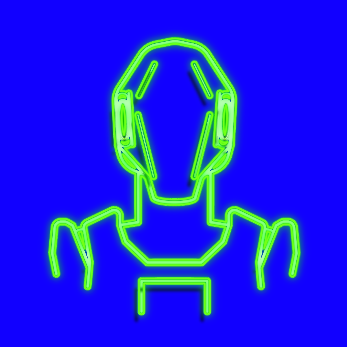 graphic sketch of robot head and shoulders