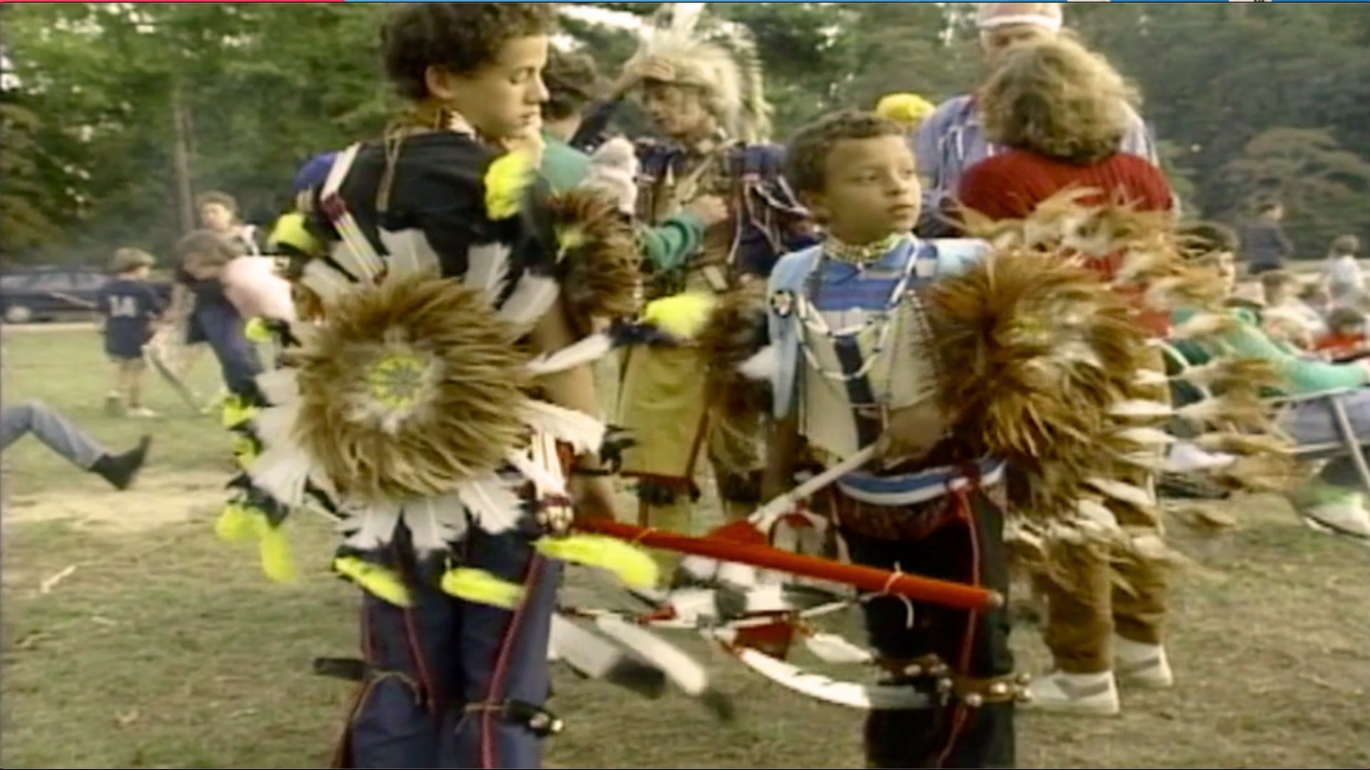 Young boys dressed in tribal regali