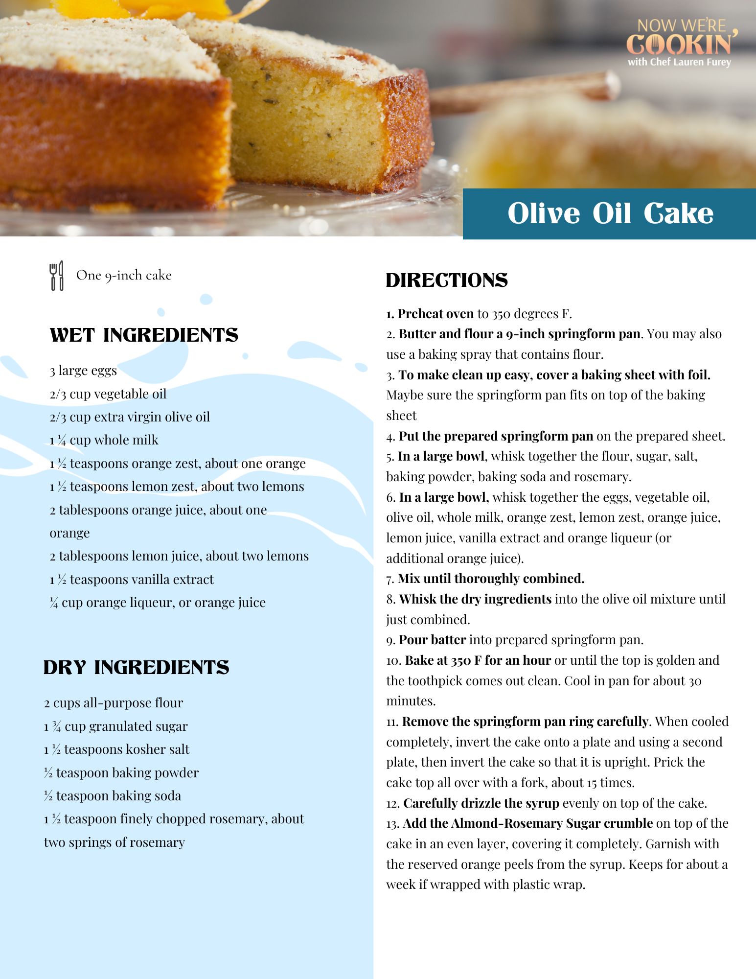 Olive Oil Cake Recipe