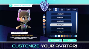 graphic showing avatar options and the words "Customize Your Avatar!" 