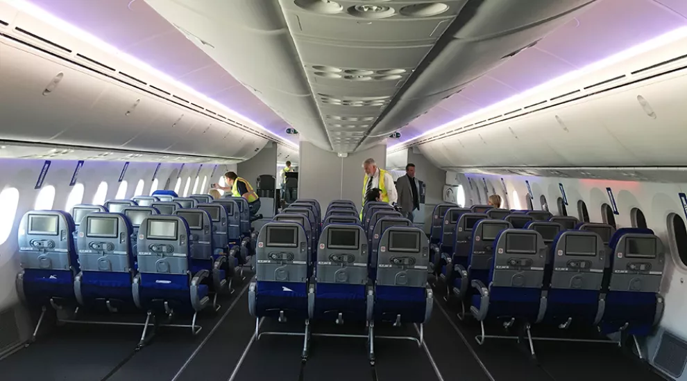 Inside the 787-10 Dreamliner at Boeing South Carolina in North Charleston on Oct. 5, 2017.