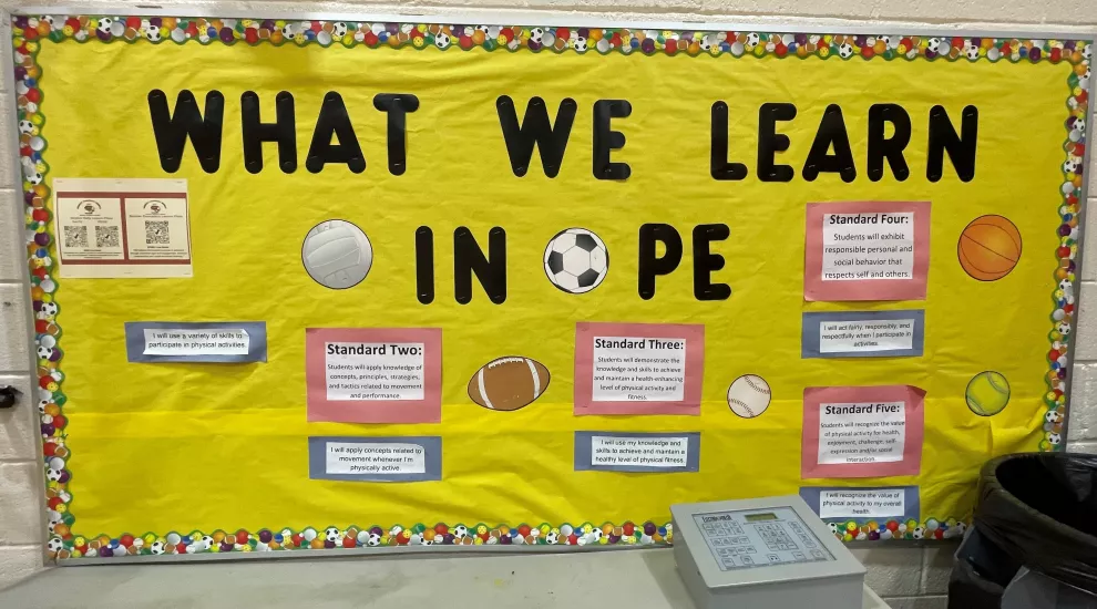 photo of school PE display