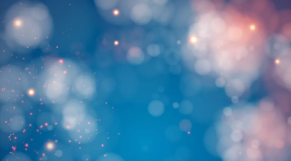 image of bubbles and stars on a blue background