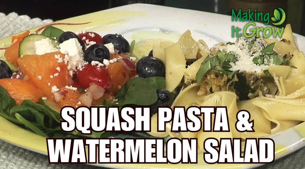 Squash Pasta and Watermelon Salad