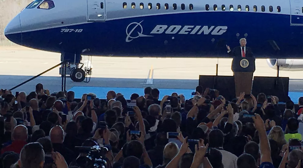 President Donald Trump at Boeing South Carolina