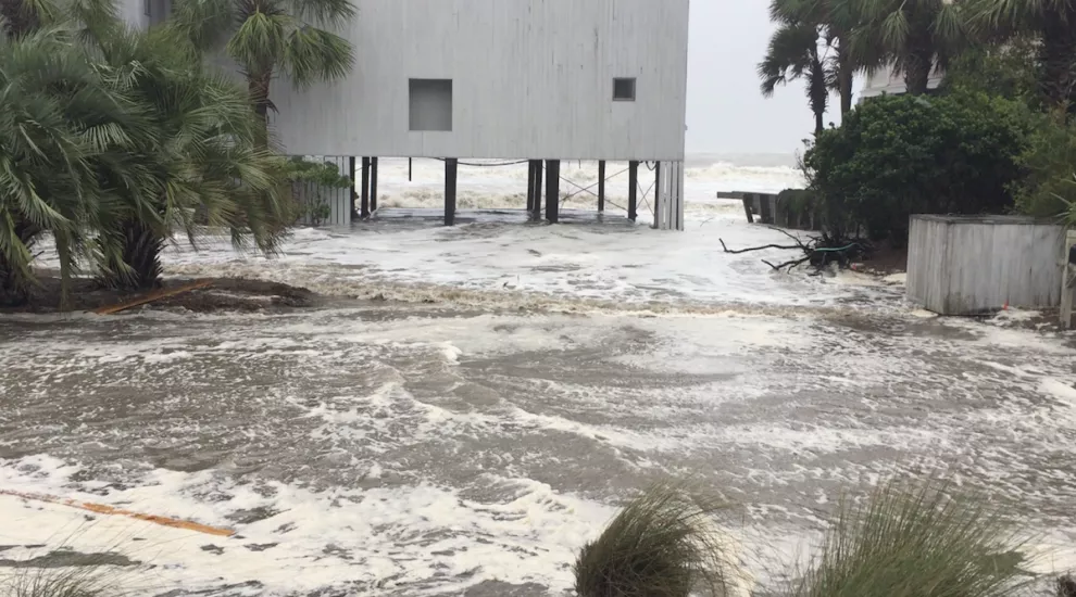 Storm surge at Isle of Palms