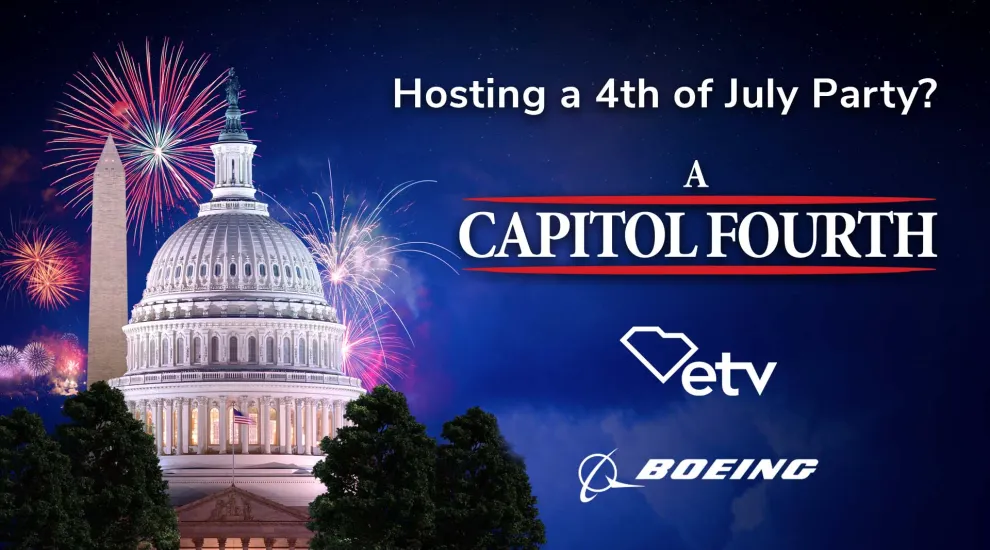 capitol building with fireworks and sponsors of a capitol fourth