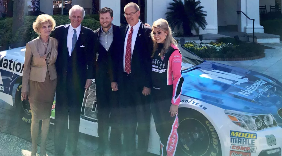 Gov. Henry McMaster with Dale Earnhardt, Jr., on April 4, 2017.