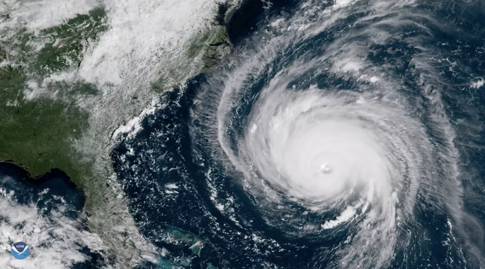 Hurricane Florence, seen here as a Category 3 storm on Sept. 12, 2018, approaches the East Coast.