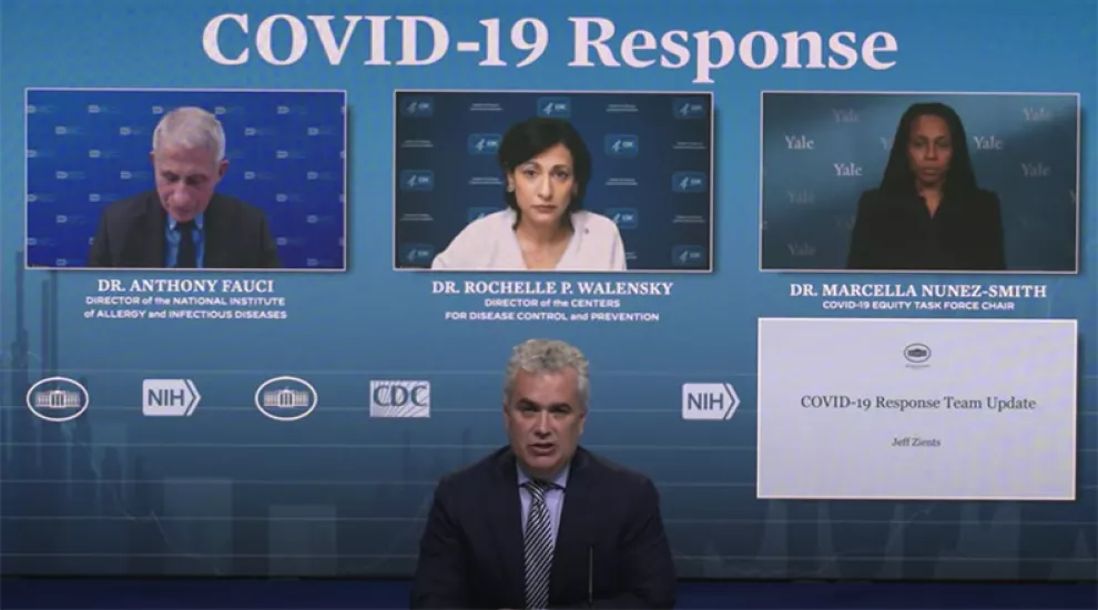 Members of the White House COVID-19 Response Team provide an update on the state of the pandemic and the recently approved Johnson & Johnson vaccine which will ship to states this week.