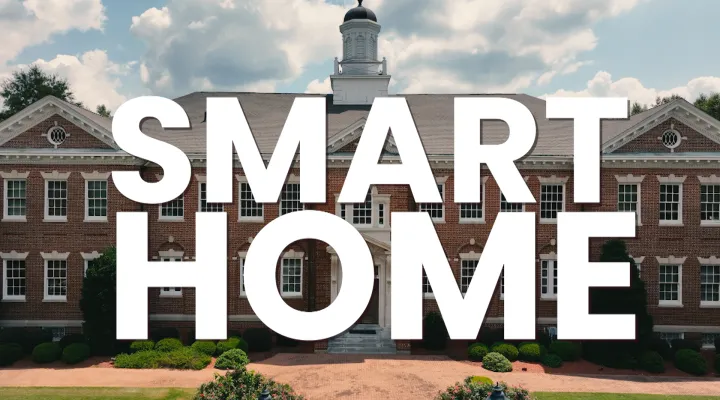 photo of Claflin University with the words "SMART HOME' superimposed on top