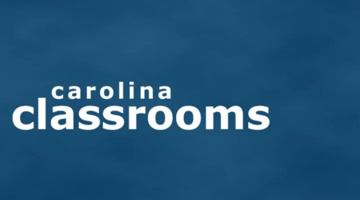the words 'Carolina Classrooms' set against blue background