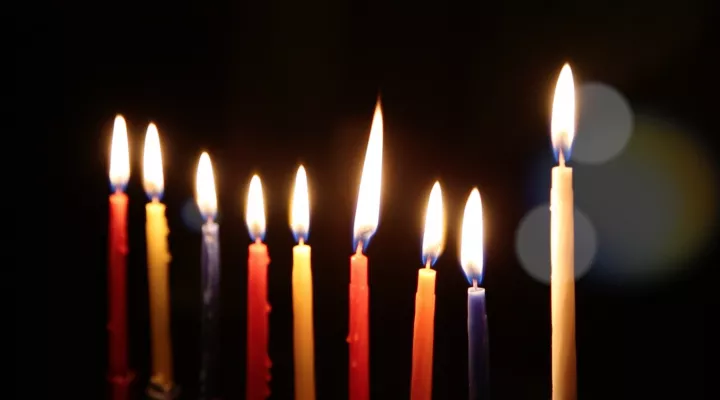 Menorah lights for Hanukkah
