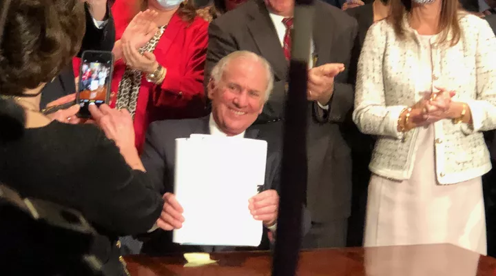 Gov. Henry McMaster signed the Fetal Heartbeat Bill into law at the Statehouse on Thursday, Feb.18, 2022