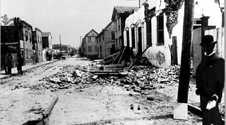  The 1886 Charleston earthquake, some of the results which are pictured here,  was one of the biggest in U.S. history.  Another one of its size is not expected for centuries, but scientists say a medium-size quake could hit sooner.  The state regularly experiences small quakes, and has felt a series of small ones lately in the Midlands. 